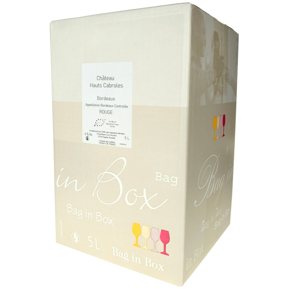 Bordeaux rouge BIB 5L Château Haut Cabroles